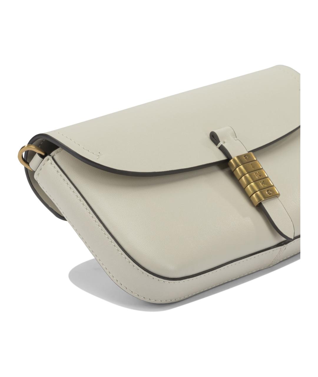 PINKO Белая кожаная сумка через плечо, фото 4