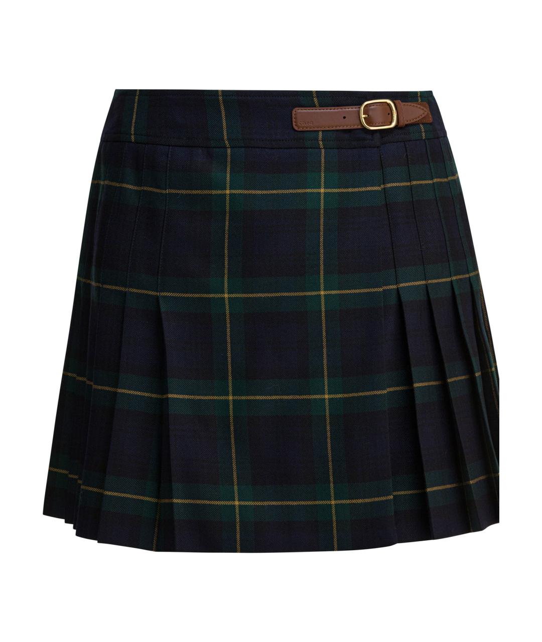 CELINE Мульти шерстяная юбка мини, фото 1