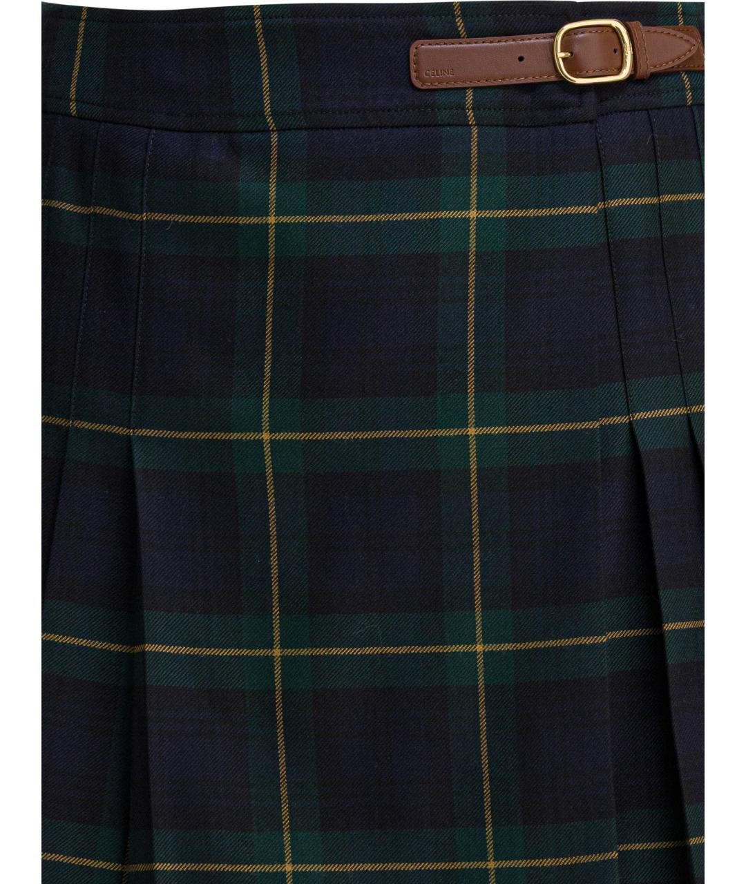 CELINE Мульти шерстяная юбка мини, фото 3