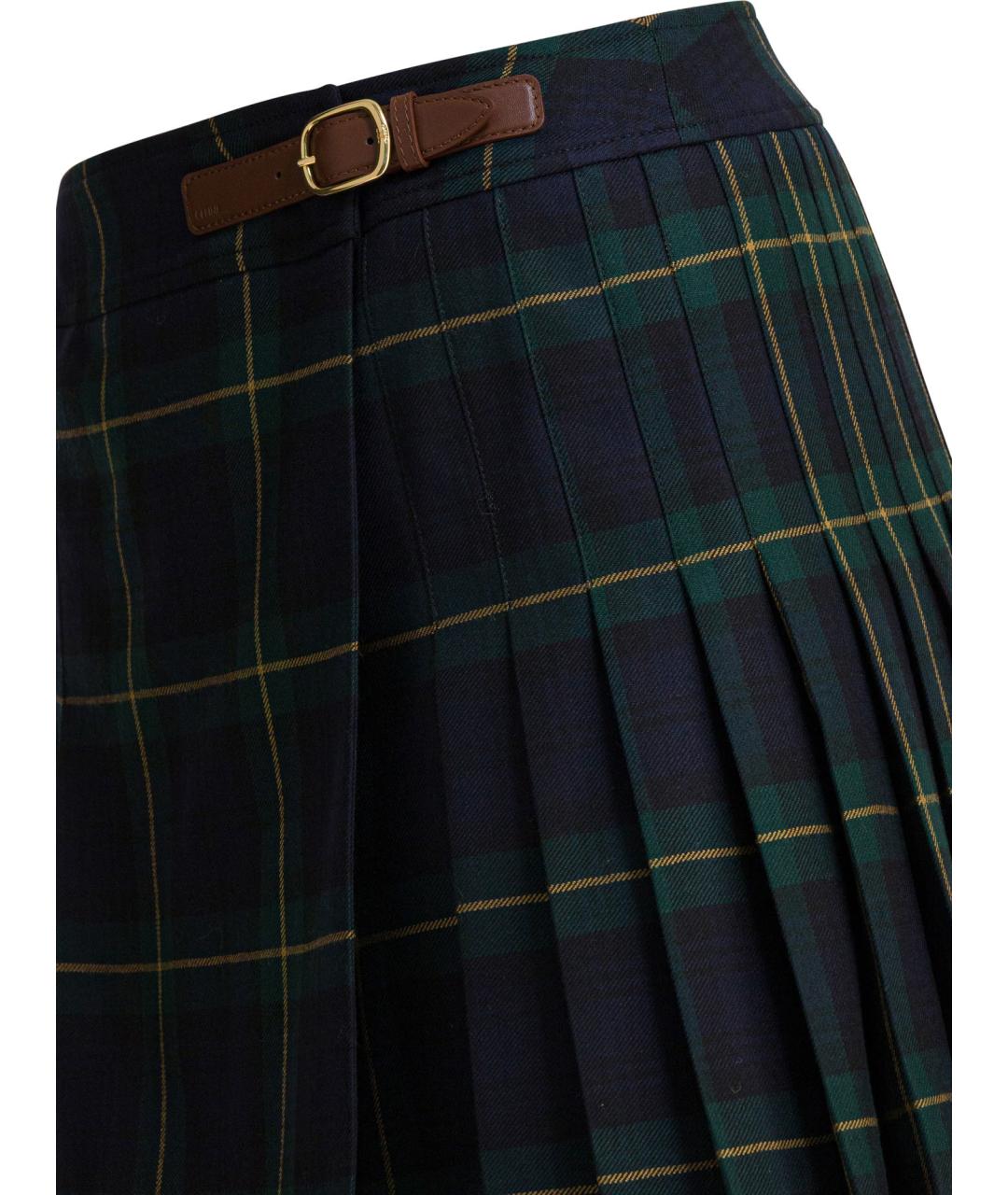 CELINE Мульти шерстяная юбка мини, фото 4