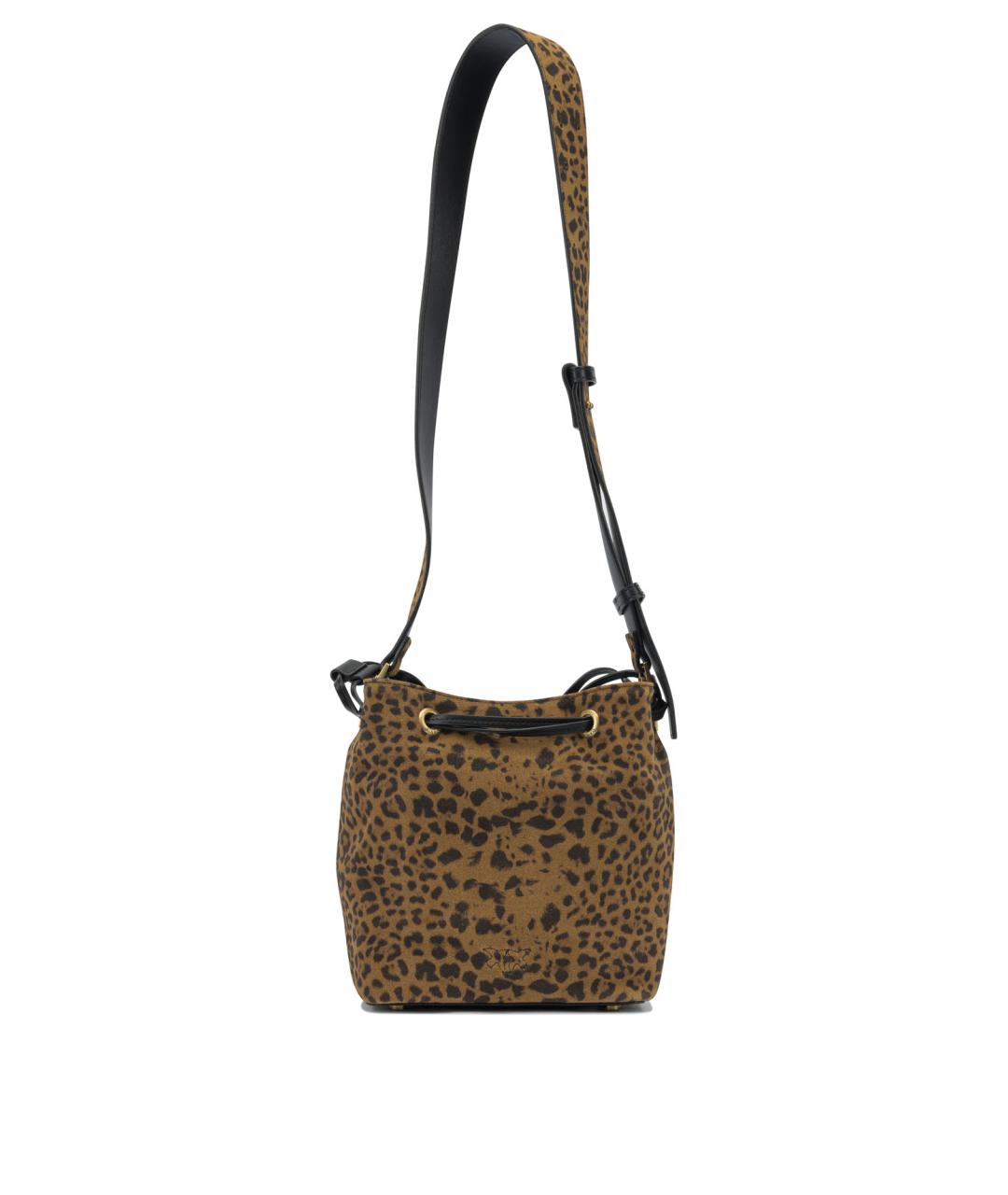 PINKO Коричневая кожаная сумка через плечо, фото 3