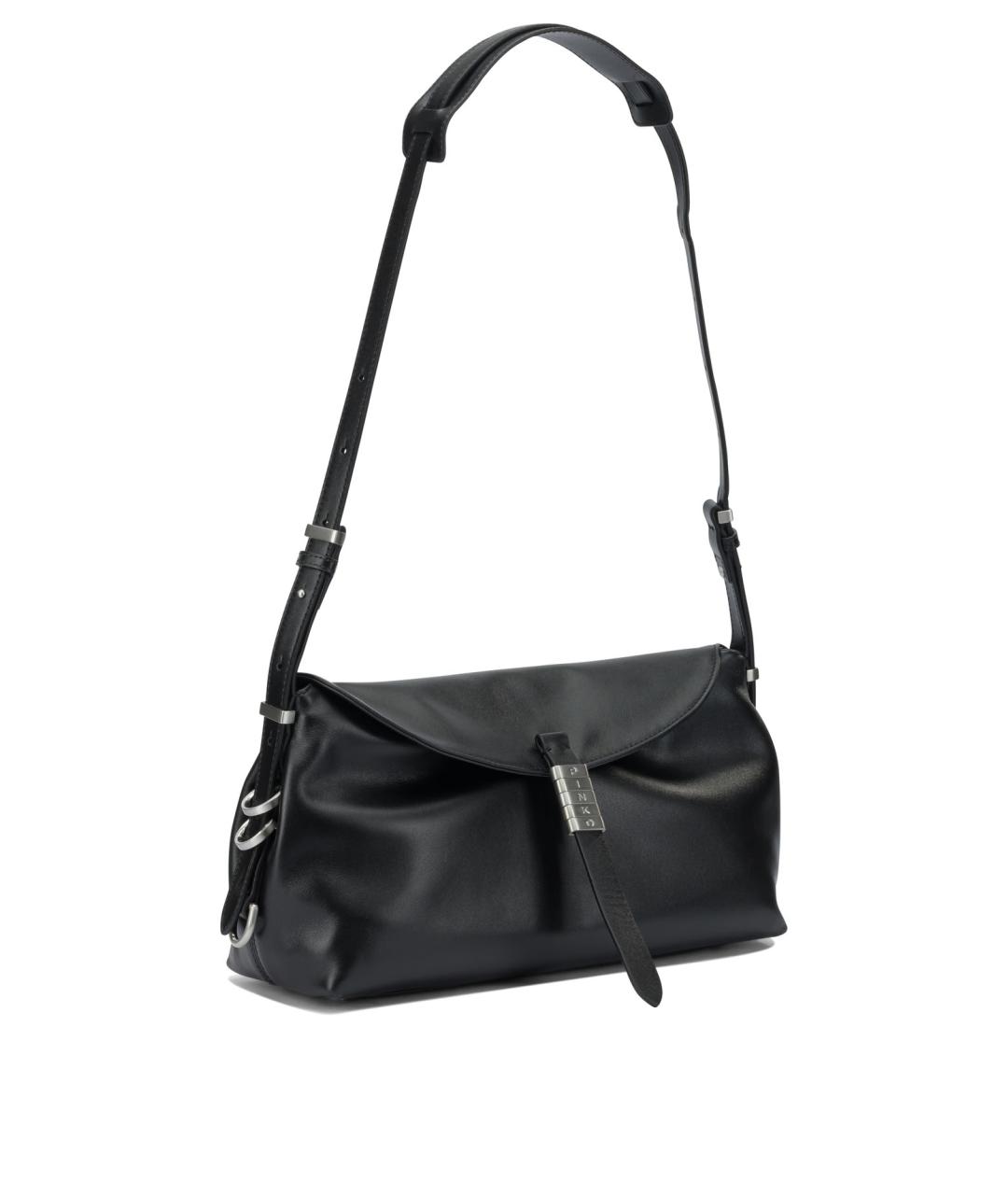 PINKO Черная кожаная сумка через плечо, фото 2