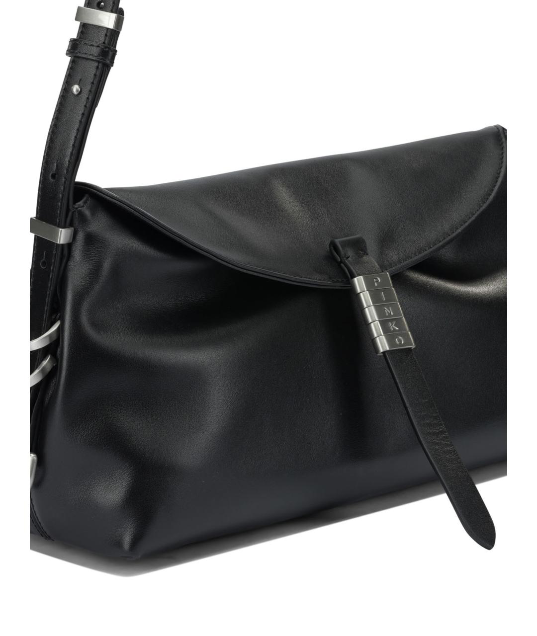 PINKO Черная кожаная сумка через плечо, фото 4