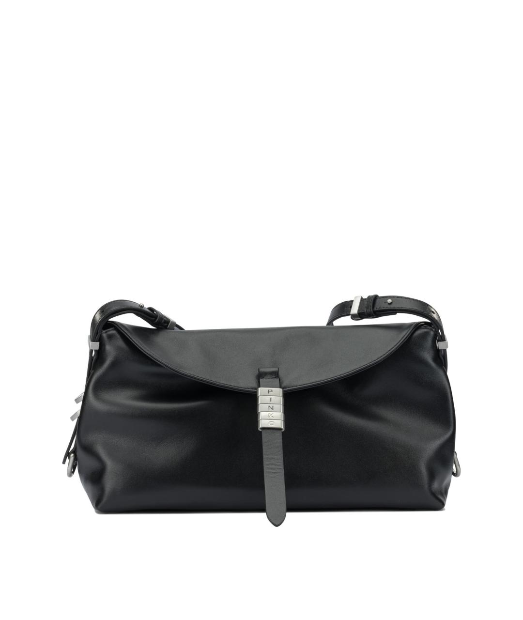 PINKO Черная кожаная сумка через плечо, фото 1