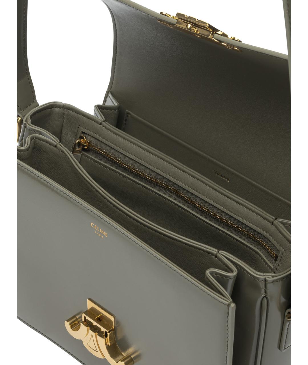 CELINE Зеленая кожаная сумка через плечо, фото 5
