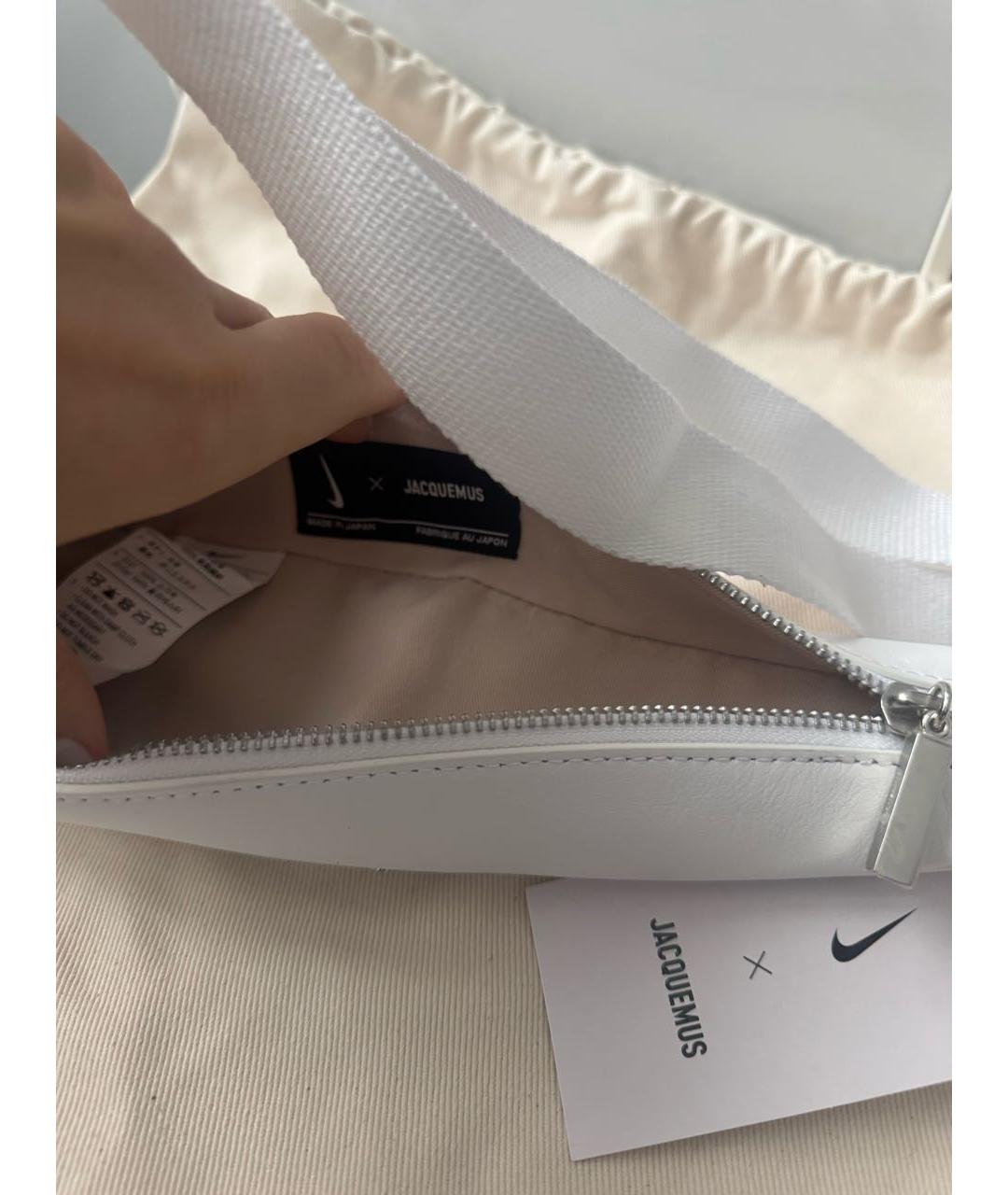 JACQUEMUS Белая кожаная сумка через плечо, фото 4
