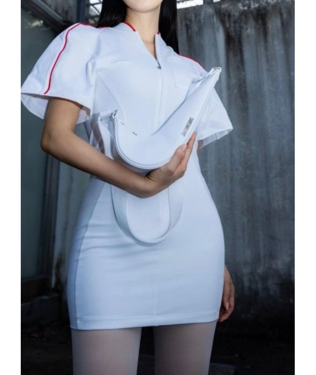 JACQUEMUS Белая кожаная сумка через плечо, фото 6