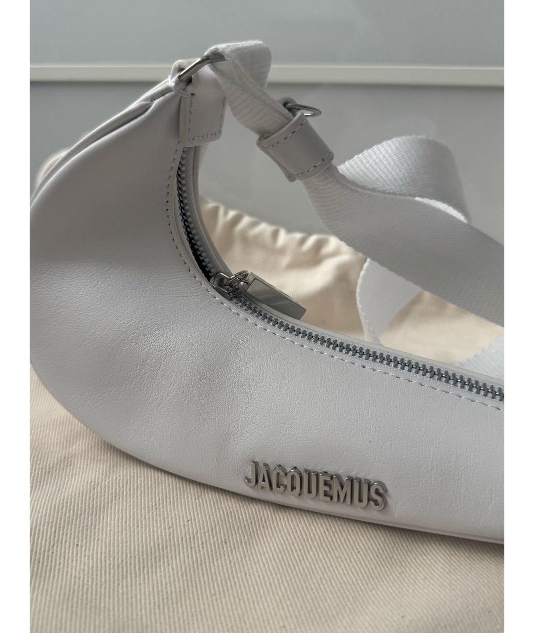 JACQUEMUS Белая кожаная сумка через плечо, фото 3