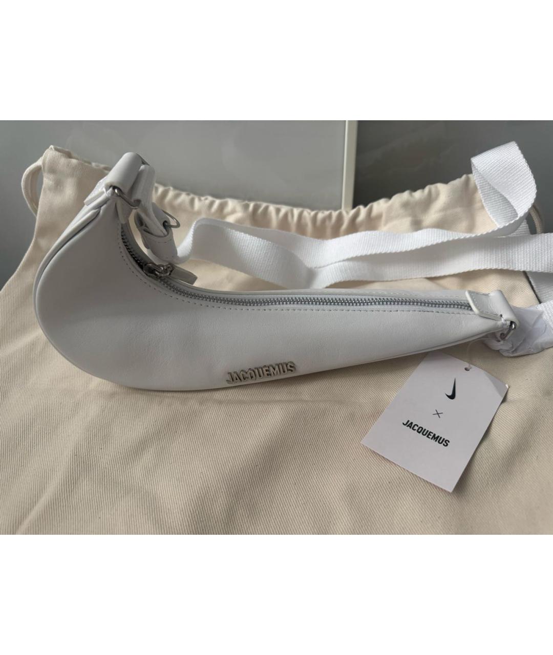 JACQUEMUS Белая кожаная сумка через плечо, фото 2