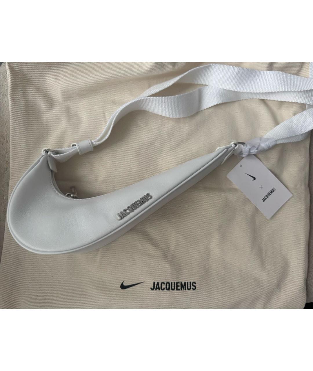 JACQUEMUS Белая кожаная сумка через плечо, фото 7
