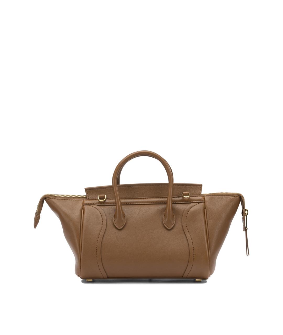 CELINE Коричневая кожаная сумка тоут, фото 3