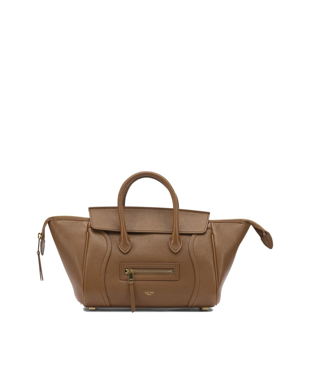 CELINE Коричневая кожаная сумка тоут, фото 1