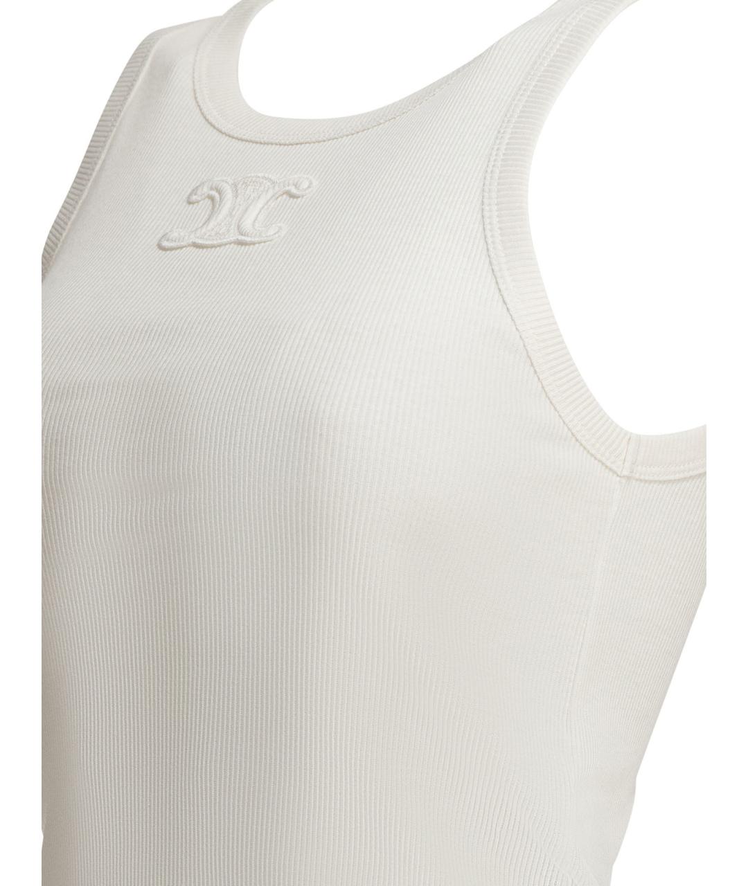 CELINE Белая хлопковая майка, фото 4