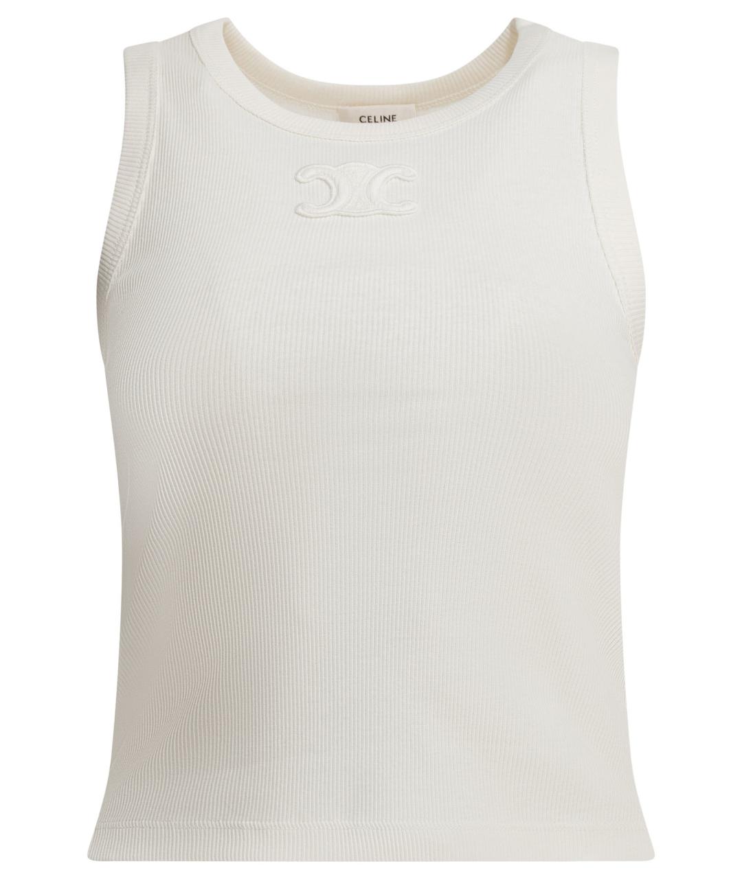 CELINE Белая хлопковая майка, фото 1