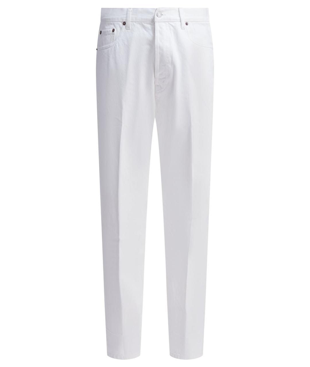 CELINE Белые хлопковые прямые джинсы, фото 1
