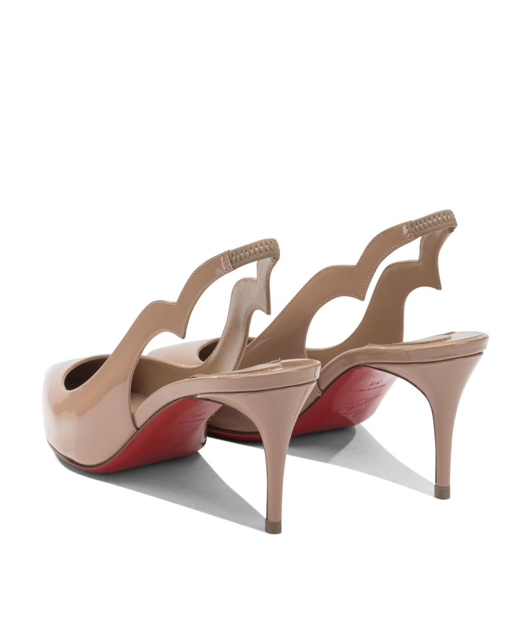 CHRISTIAN LOUBOUTIN Бежевые туфли из лакированной кожи, фото 4