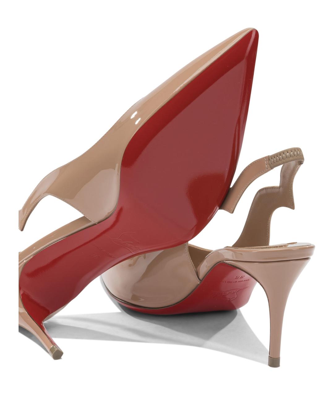 CHRISTIAN LOUBOUTIN Бежевые туфли из лакированной кожи, фото 5