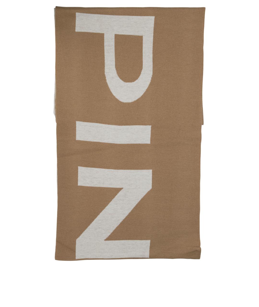 PINKO Бежевый шерстяной шарф, фото 1