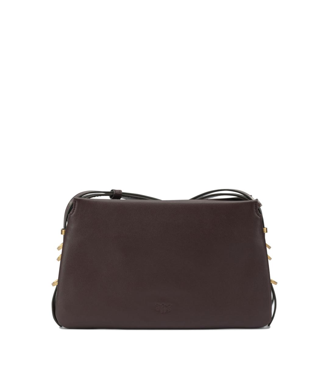 PINKO Коричневая кожаная сумка через плечо, фото 3