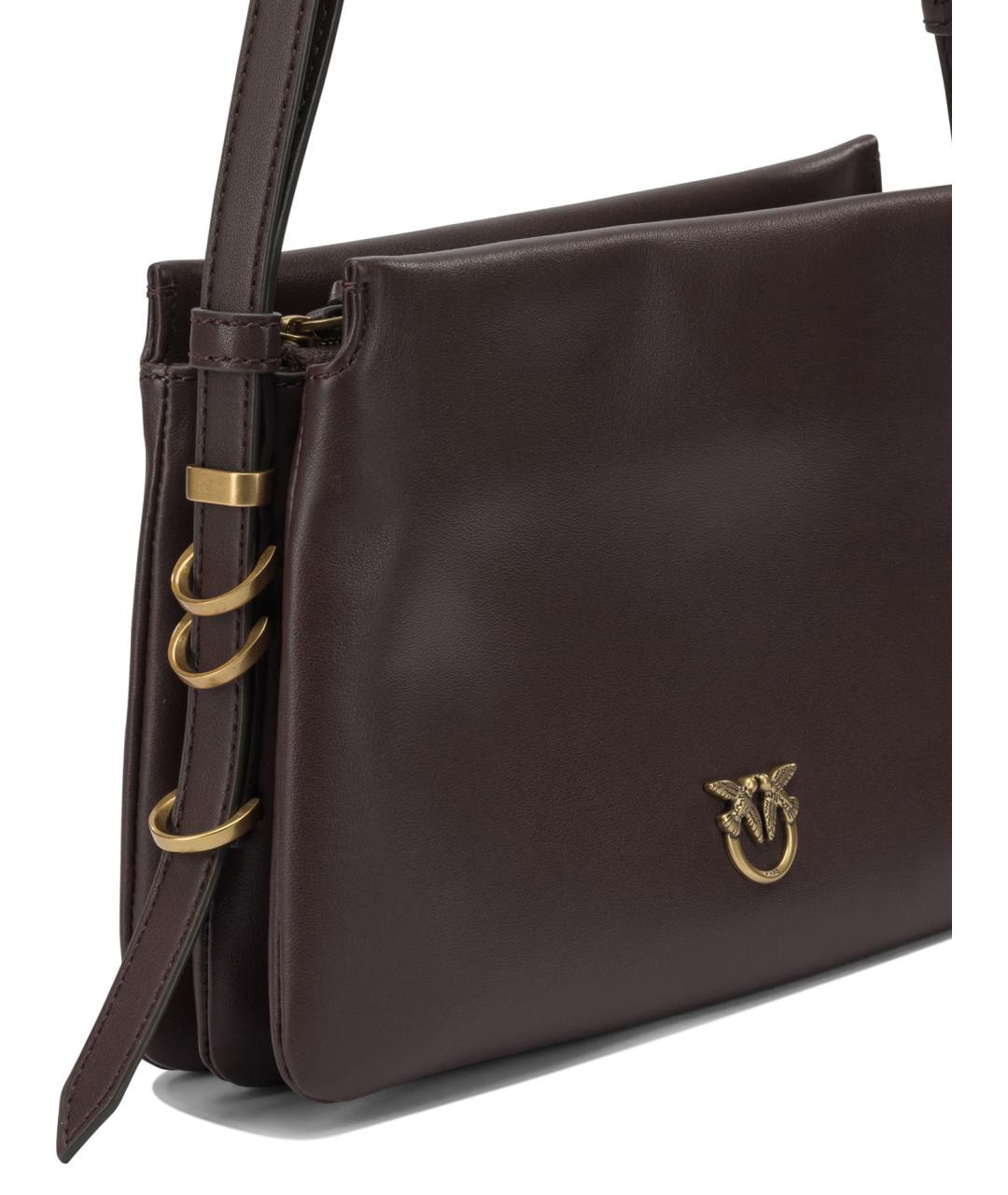 PINKO Коричневая кожаная сумка через плечо, фото 4