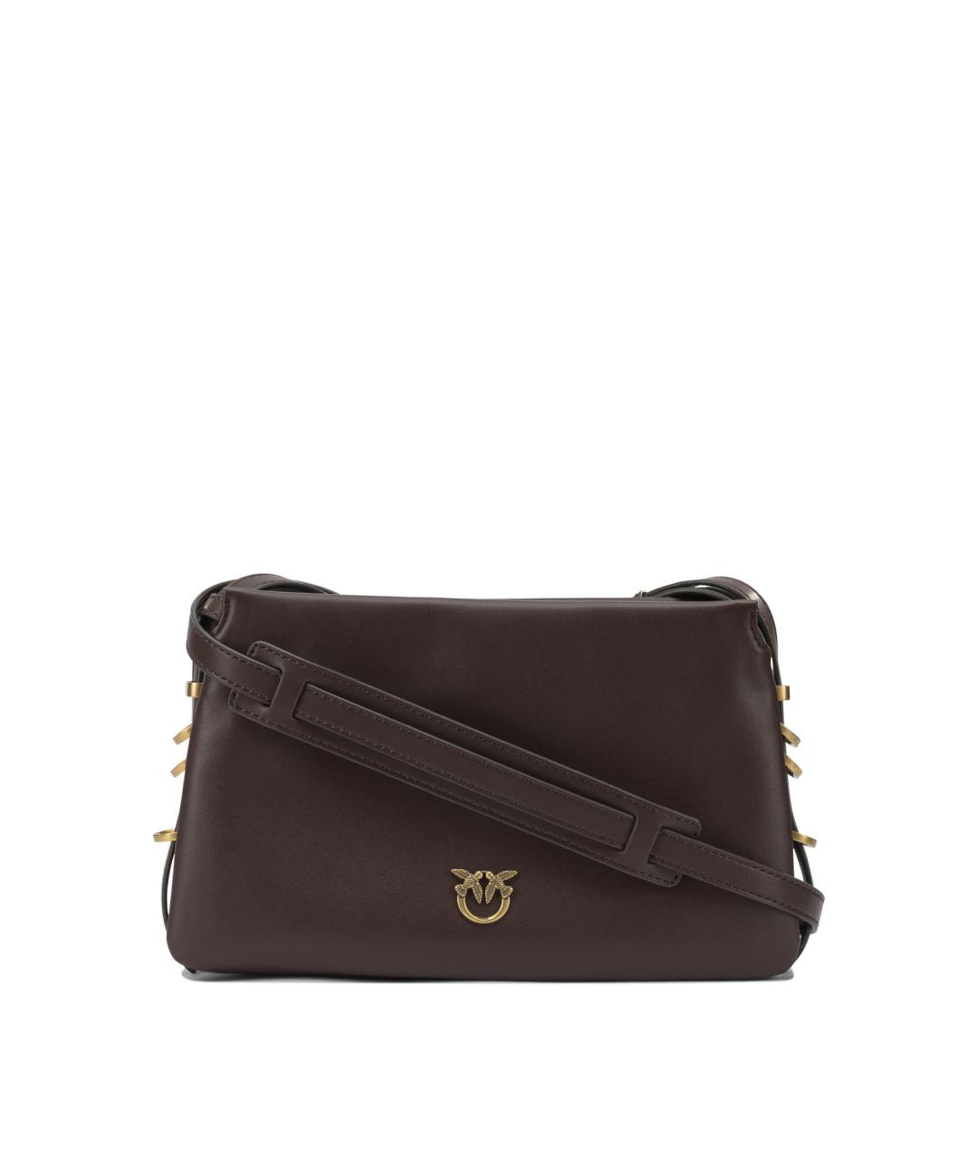 PINKO Коричневая кожаная сумка через плечо, фото 1