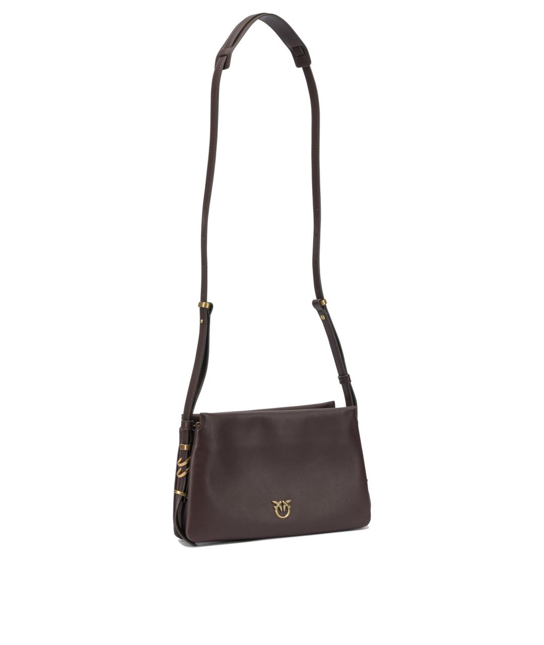 PINKO Коричневая кожаная сумка через плечо, фото 2