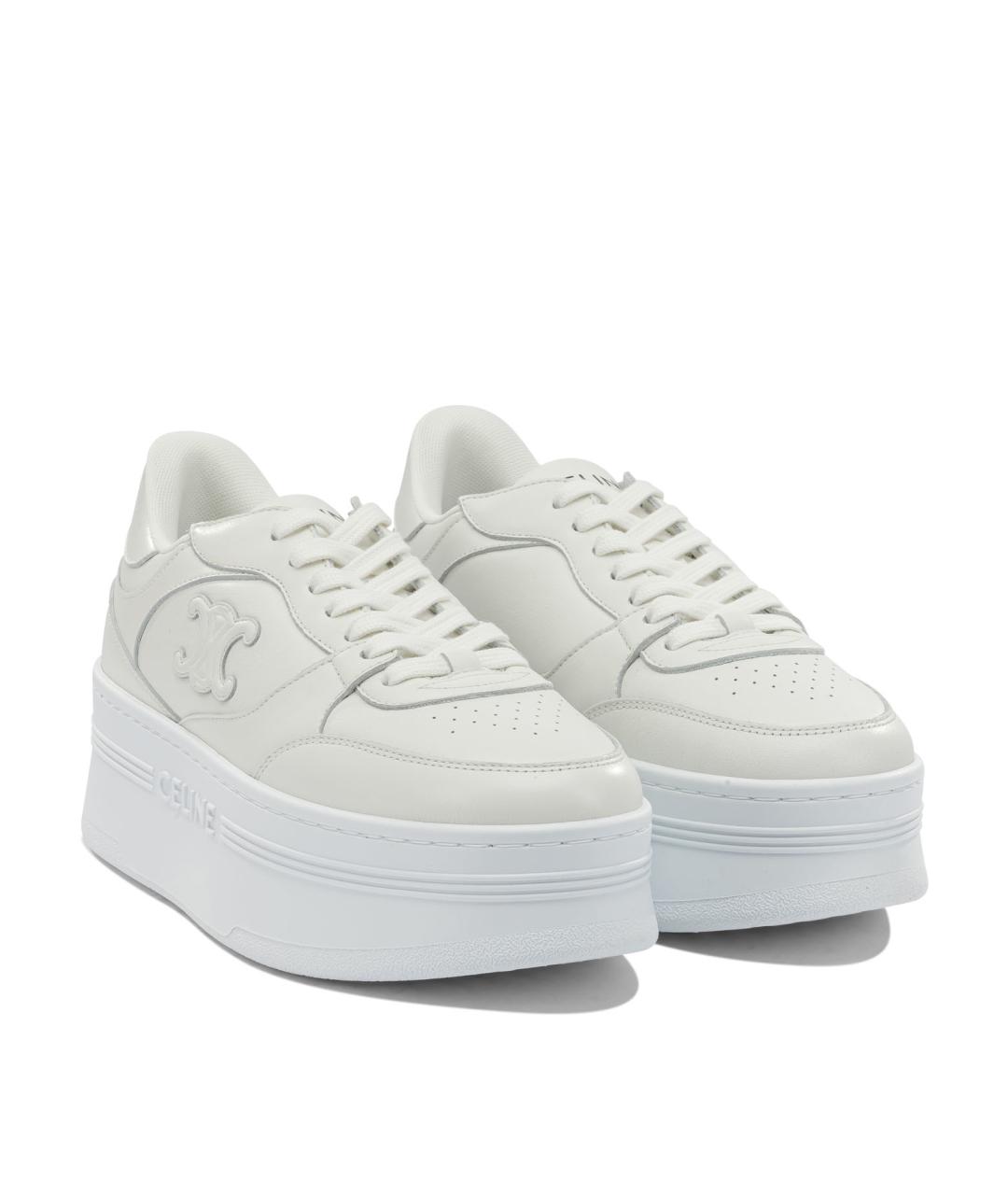 CELINE Белые кожаные кеды, фото 2