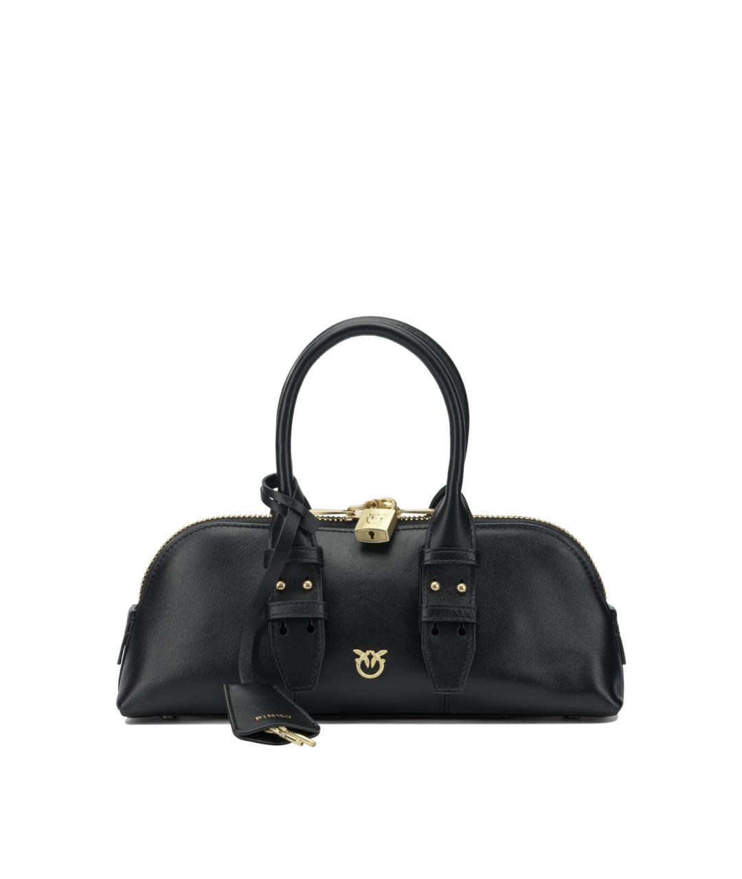 PINKO Черная кожаная сумка тоут, фото 1