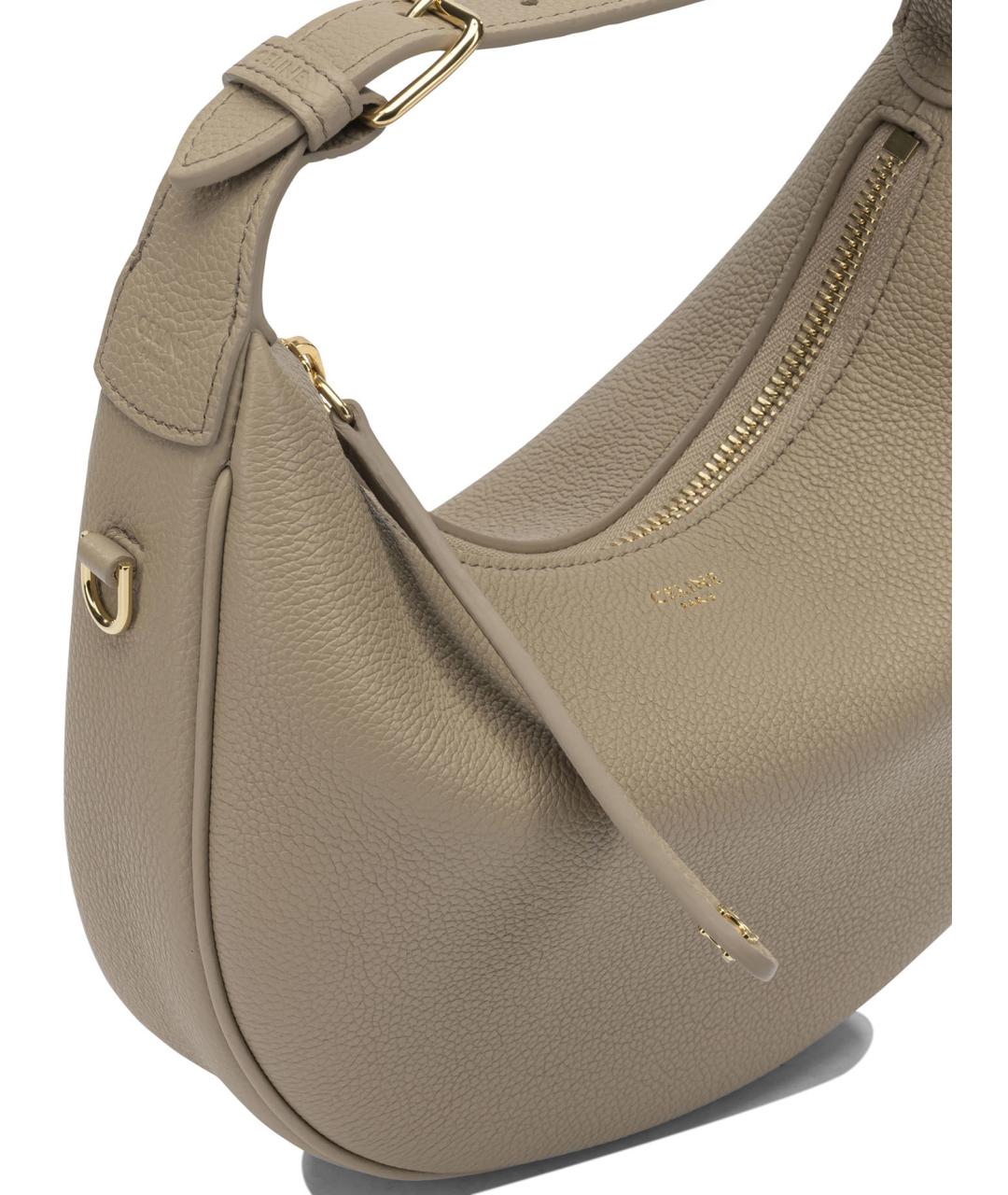 CELINE Бежевая кожаная сумка через плечо, фото 4