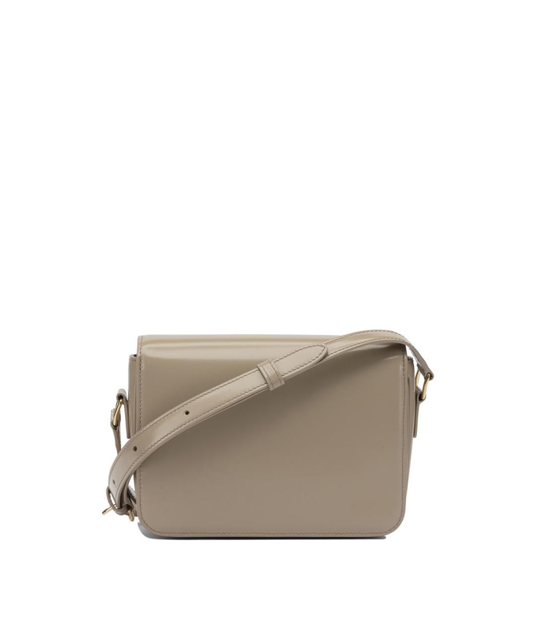 CELINE Бежевая кожаная сумка через плечо, фото 3