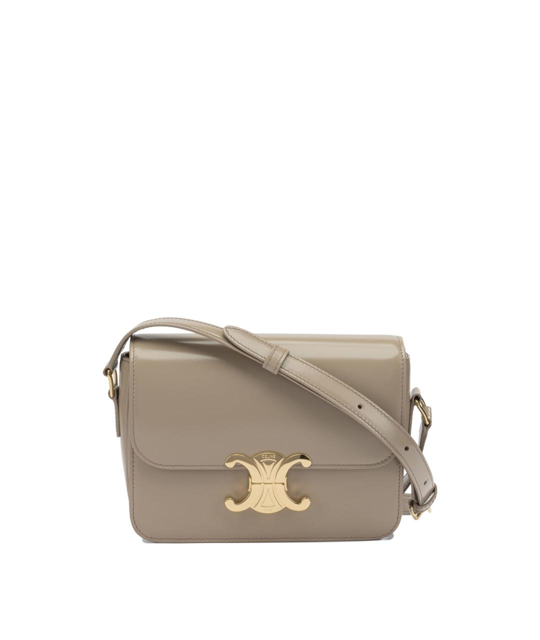 CELINE Бежевая кожаная сумка через плечо, фото 1