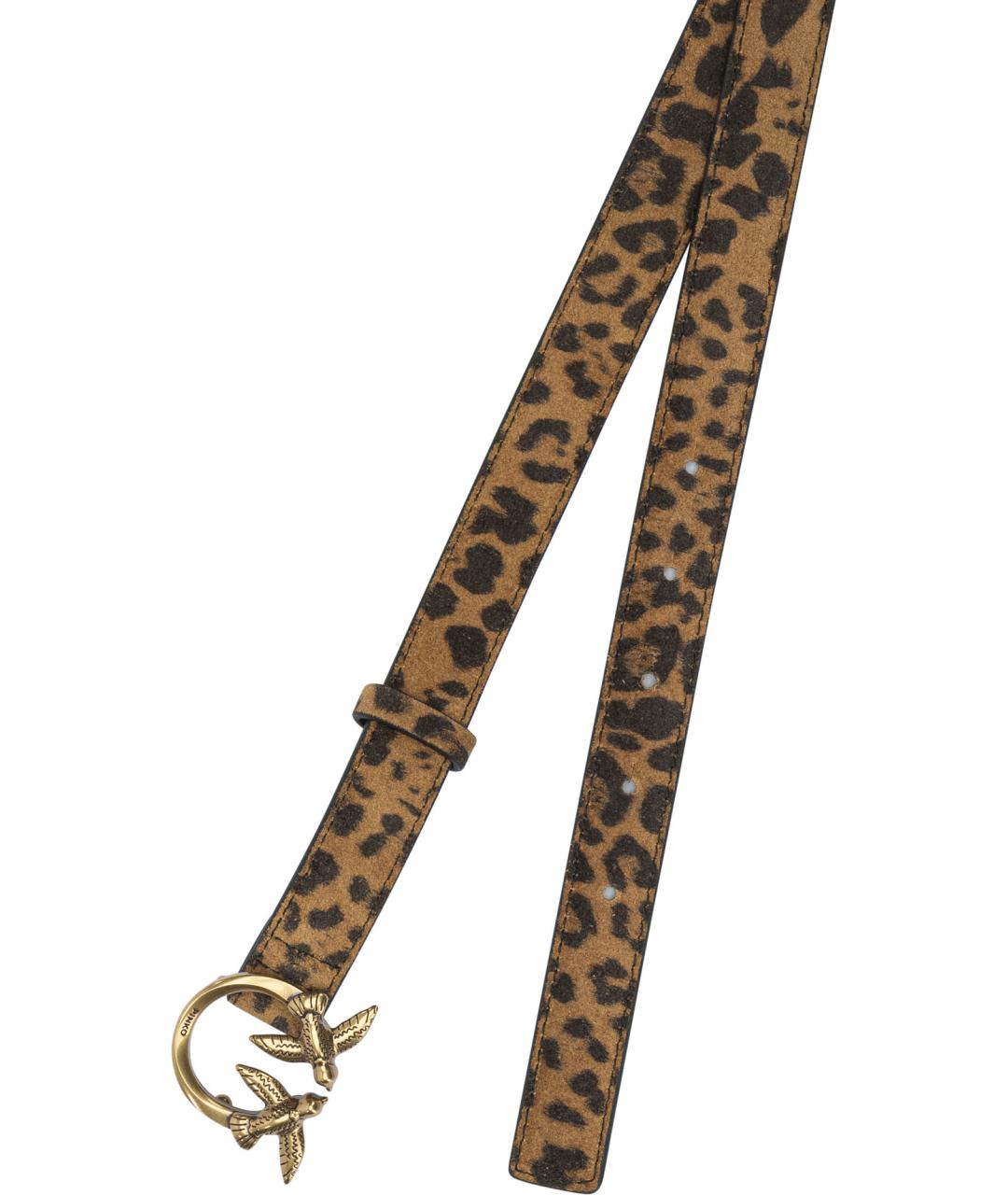 PINKO Коричневый кожаный ремень, фото 2