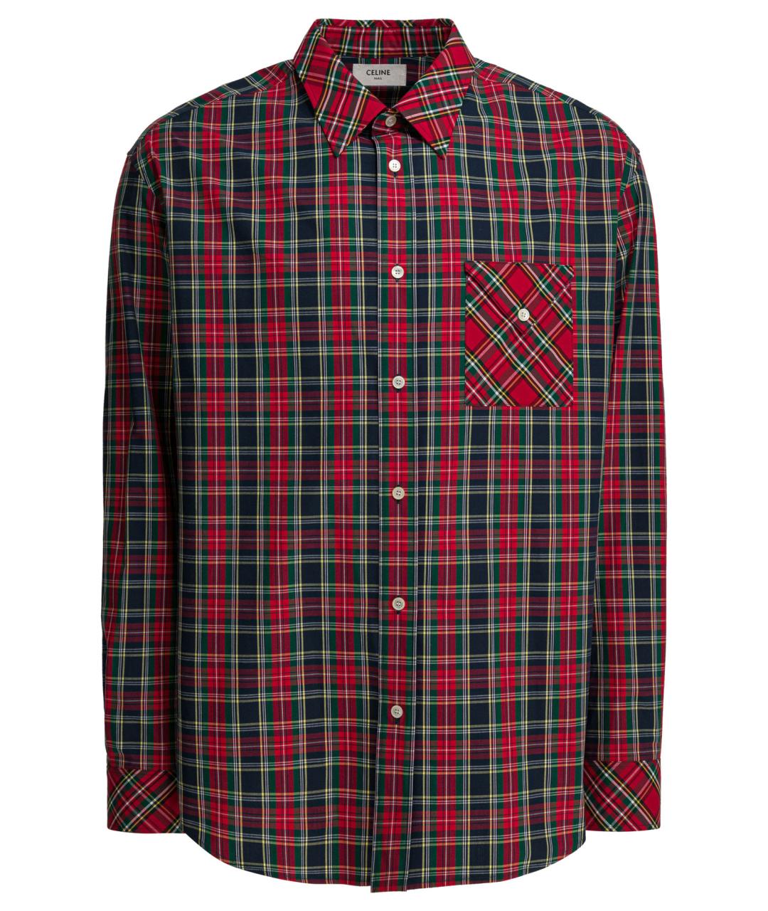 CELINE Красная хлопковая кэжуал рубашка, фото 1