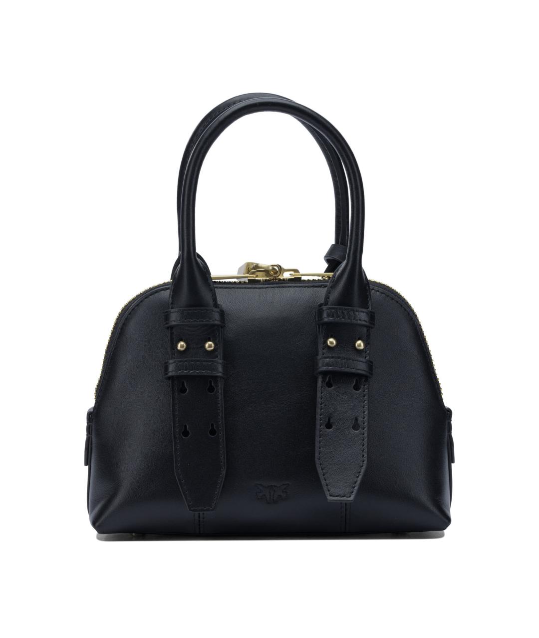 PINKO Черная кожаная сумка с короткими ручками, фото 3