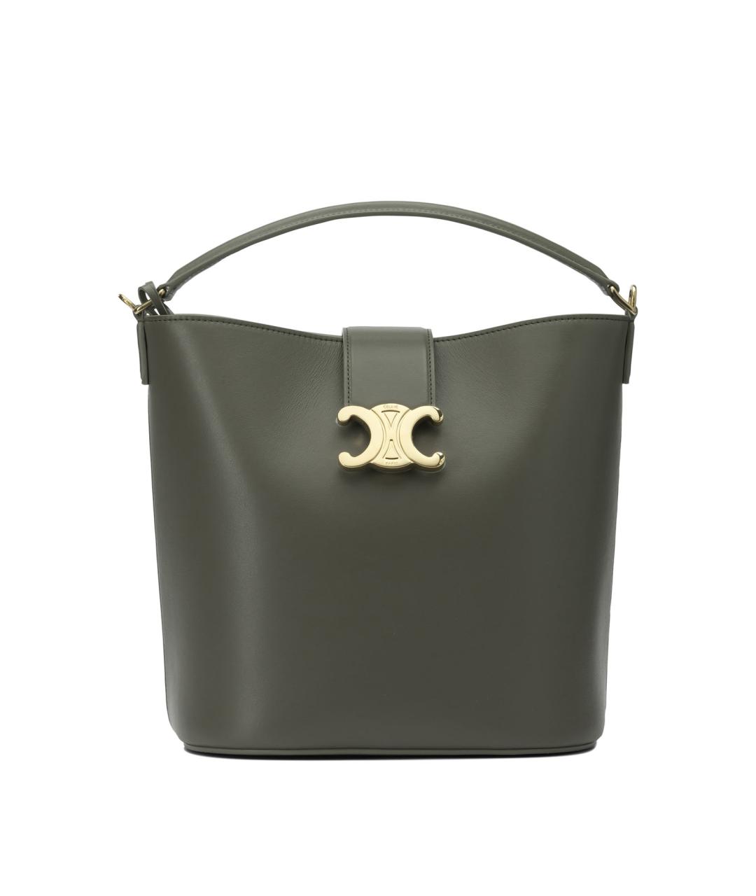 CELINE Зеленая кожаная сумка через плечо, фото 1