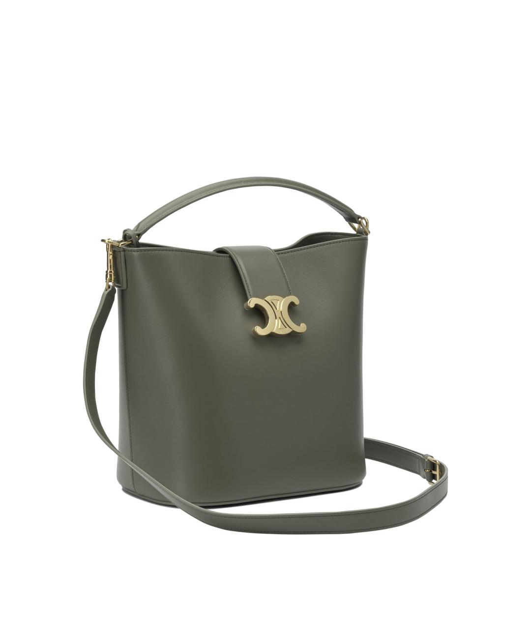 CELINE Зеленая кожаная сумка через плечо, фото 2