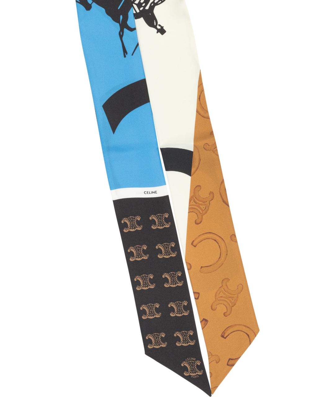 CELINE Мульти шелковый шарф, фото 2