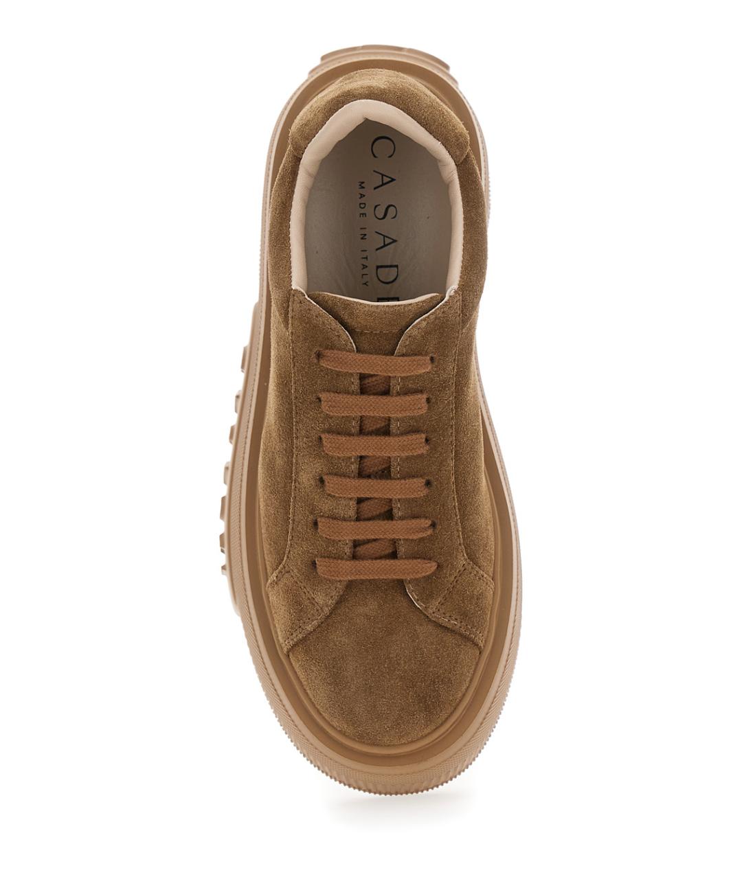 CASADEI Коричневые замшевые кроссовки, фото 4