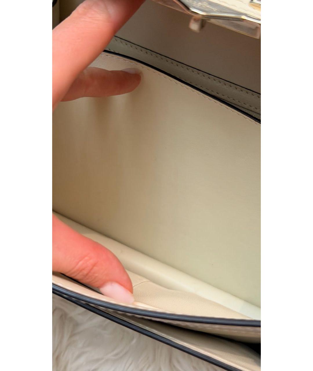 VALENTINO Белая кожаная сумка через плечо, фото 4