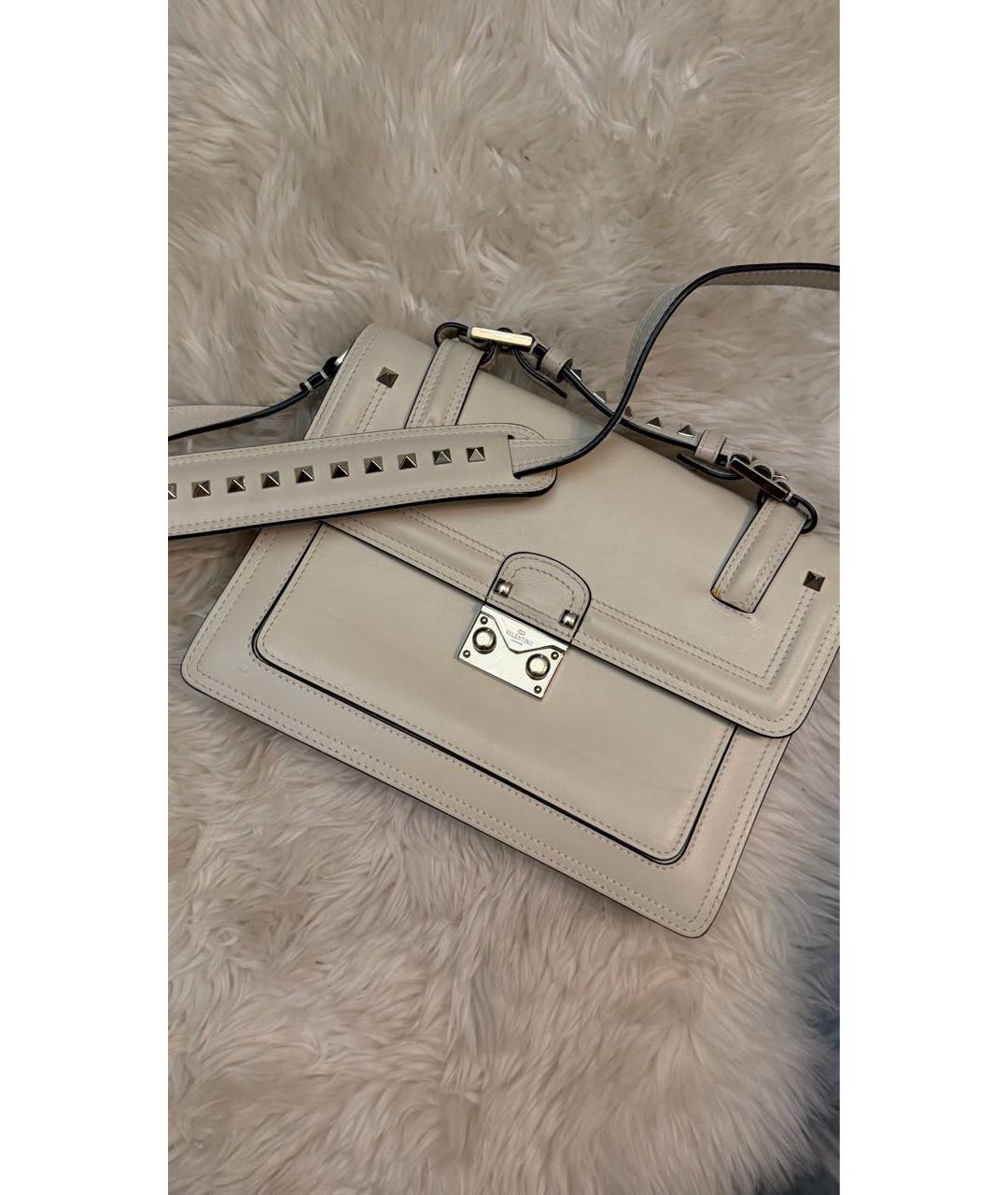 VALENTINO Белая кожаная сумка через плечо, фото 6