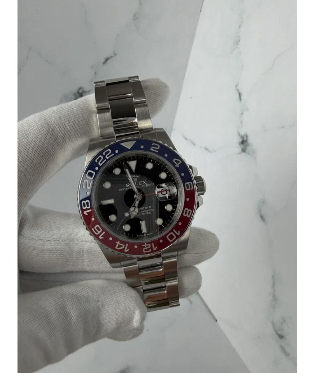 ROLEX Черные металлические часы, фото 2