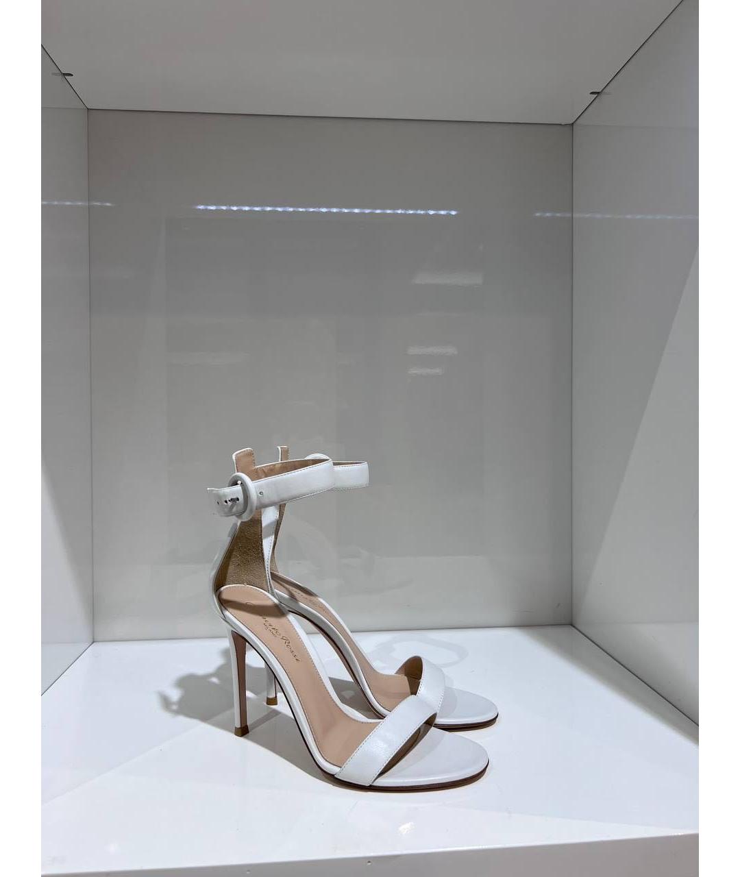 GIANVITO ROSSI Белые кожаные босоножки, фото 2