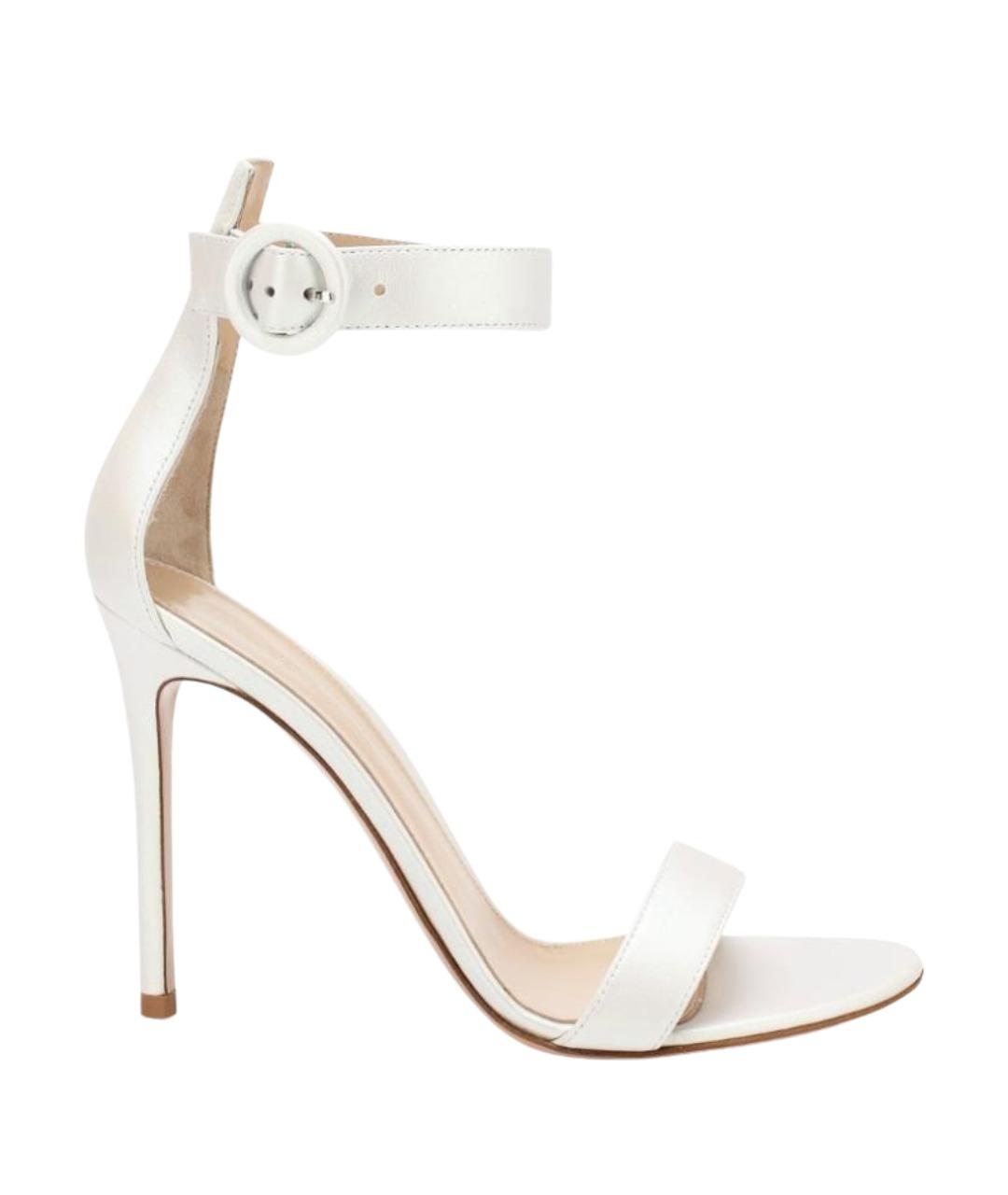 GIANVITO ROSSI Белые кожаные босоножки, фото 1