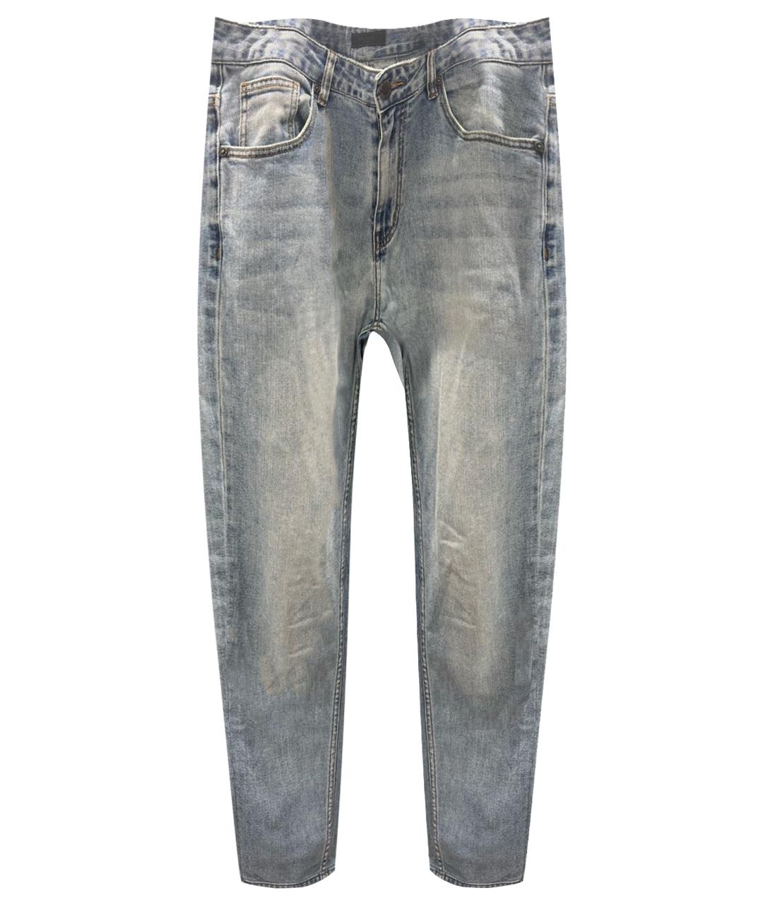 PRADA Синие хлопко-эластановые прямые джинсы, фото 1