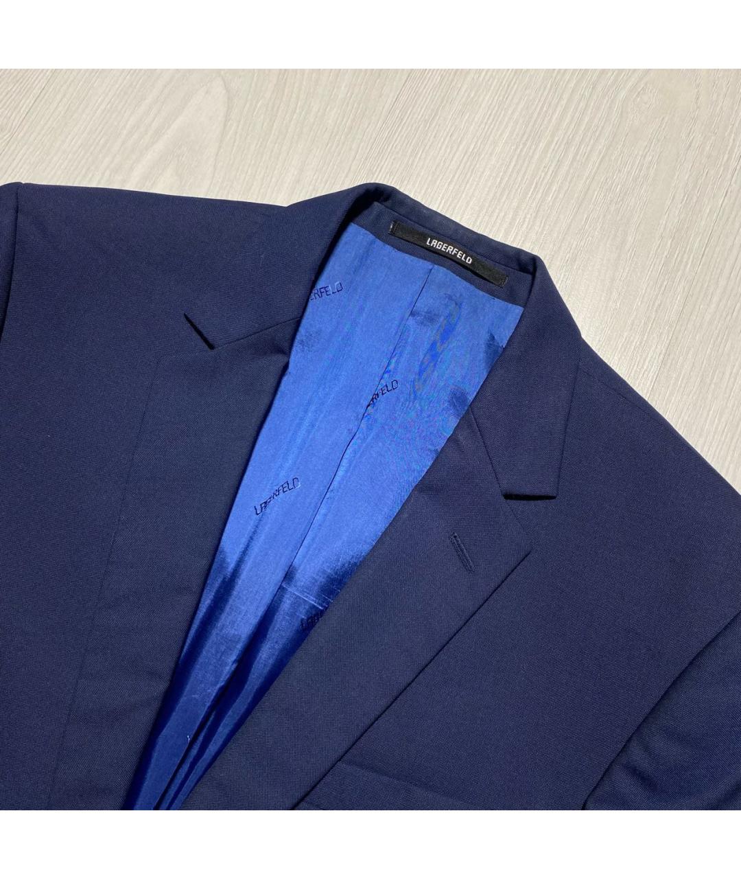 KARL LAGERFELD Темно-синий шерстяной пиджак, фото 3