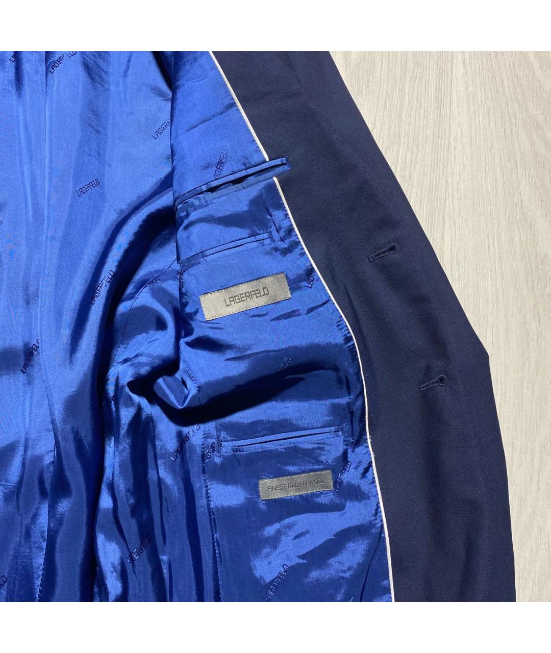 KARL LAGERFELD Темно-синий шерстяной пиджак, фото 7