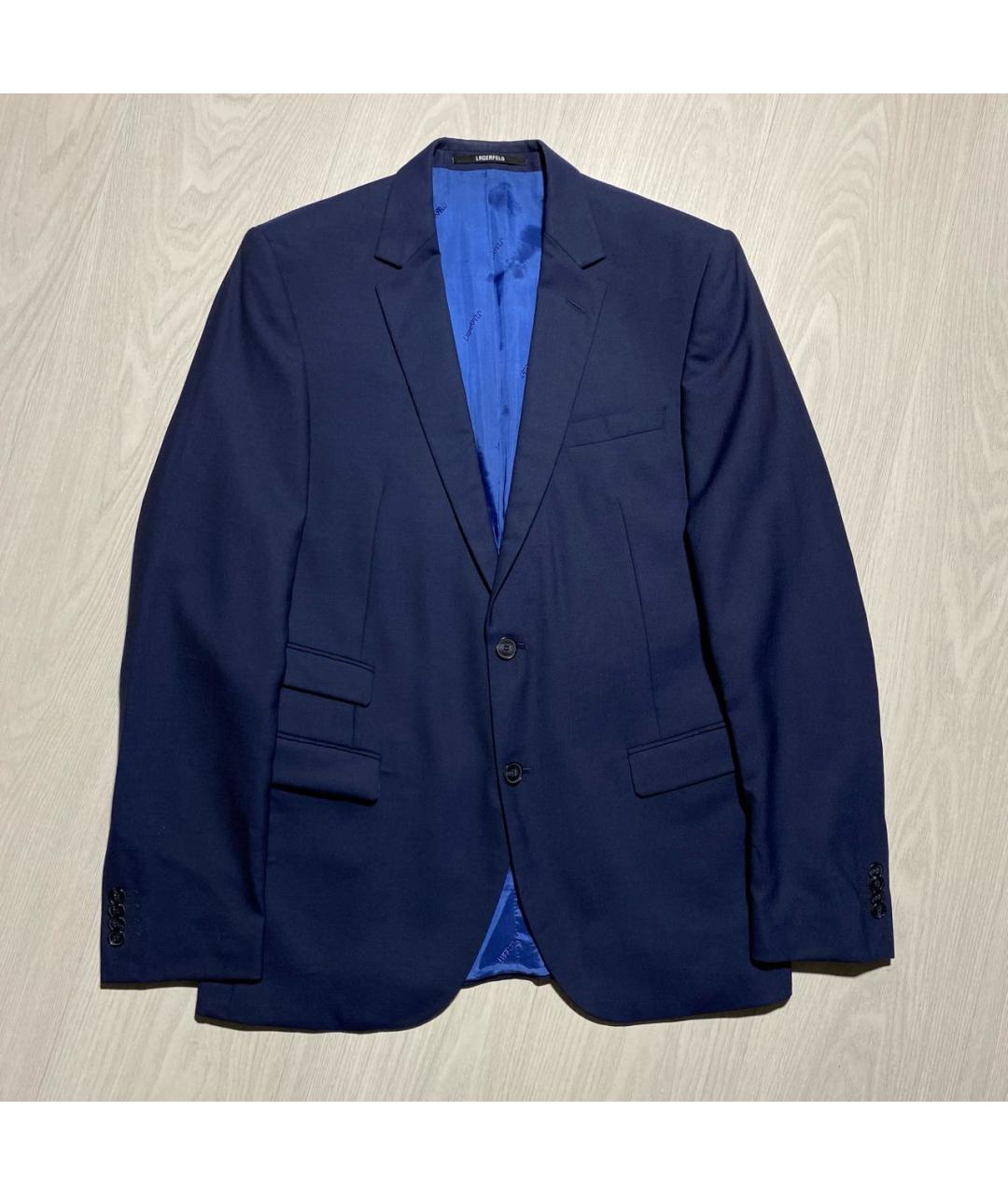 KARL LAGERFELD Темно-синий шерстяной пиджак, фото 4