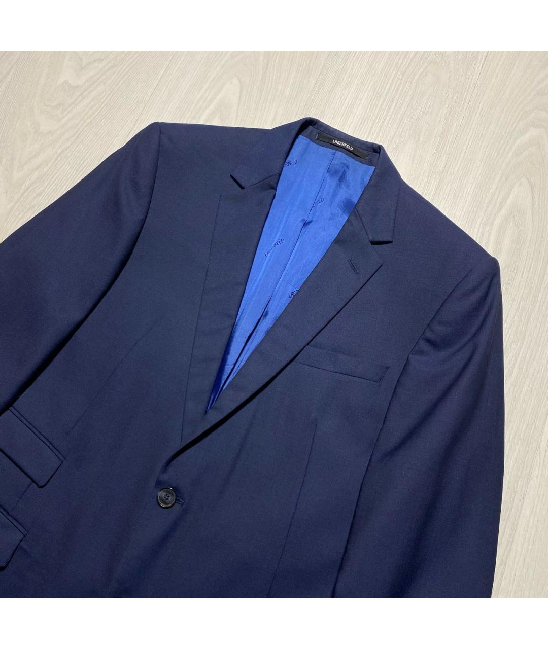 KARL LAGERFELD Темно-синий шерстяной пиджак, фото 2