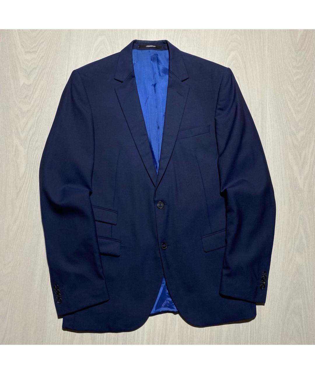 KARL LAGERFELD Темно-синий шерстяной пиджак, фото 9