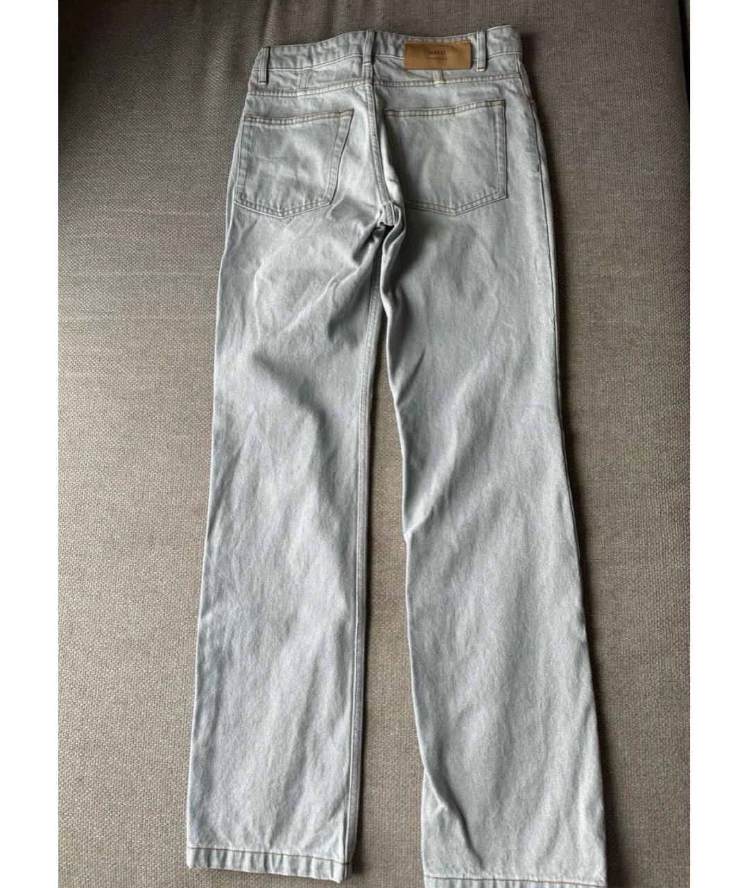 Ami Paris Серые хлопковые прямые джинсы, фото 2
